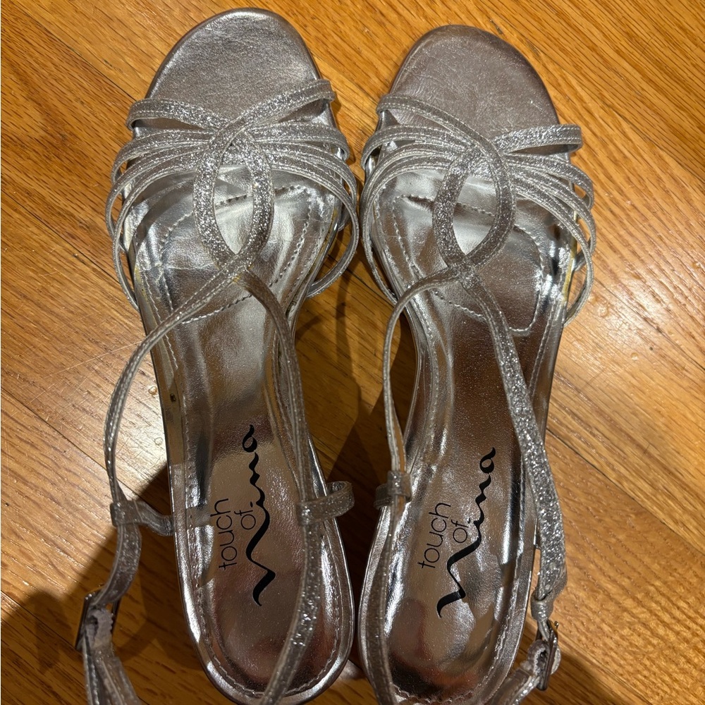 Touch of Nina Silver Glitter Sandal